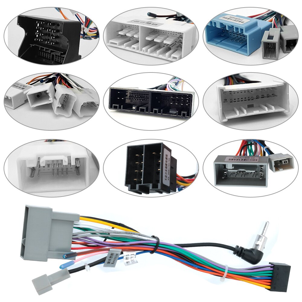 Universal Power Connector 2 Din Car Android Radio Cable for Kia Honda Mitsubish