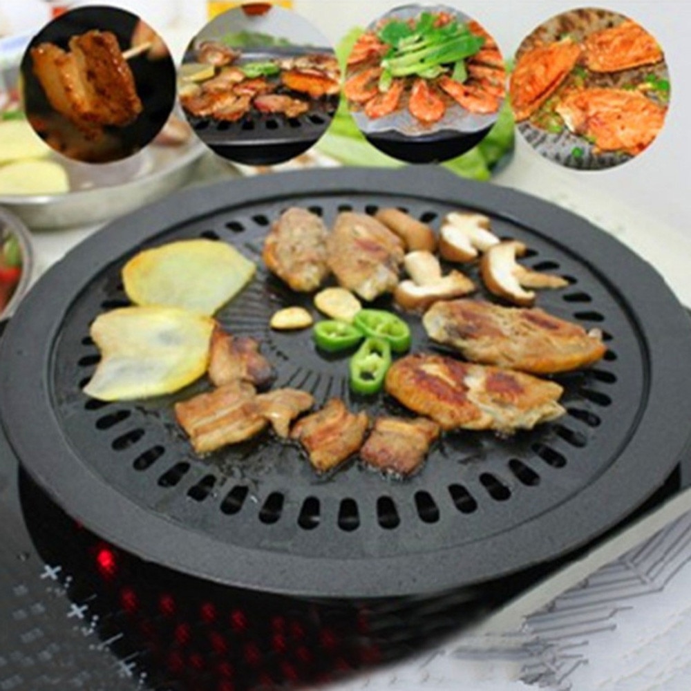 Portable Home Smokeless Gas Stove Grill Barbecue Cooking Tool Set Korean Outdoor Smokeless Barbecue Gas Barbecue Pot