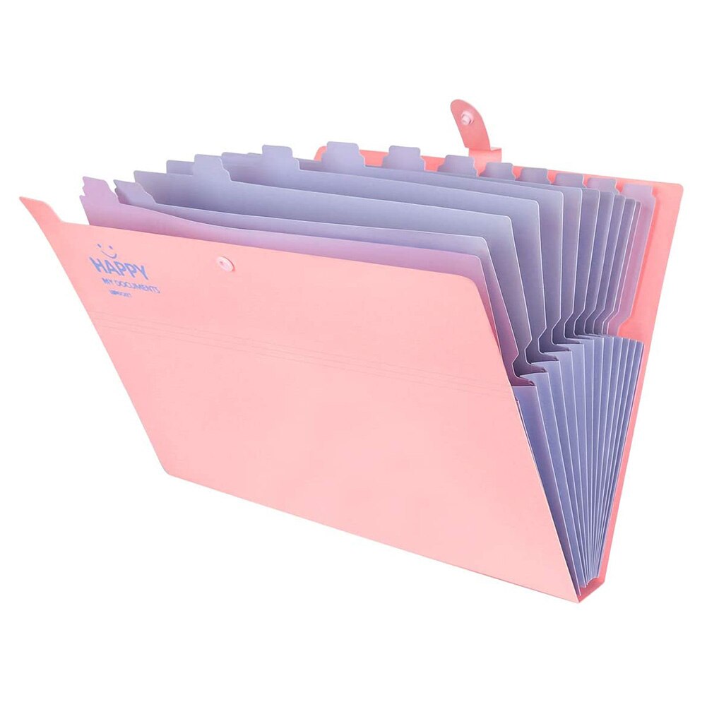 12 Pocket Portable File Organizer Accordion Folder Documents Holder Modern Multiclassification File Storage Ofice / Home