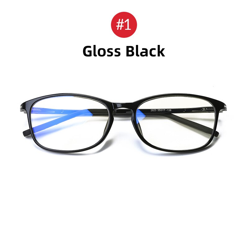 Vivibee Anti Blauw Licht Bril Mannen Bluelight Straling Vrouwen TR90 Bescherming Computer Gaming Ray Blokkeren Uv Komputer Eyewear: 1 Gloss Black