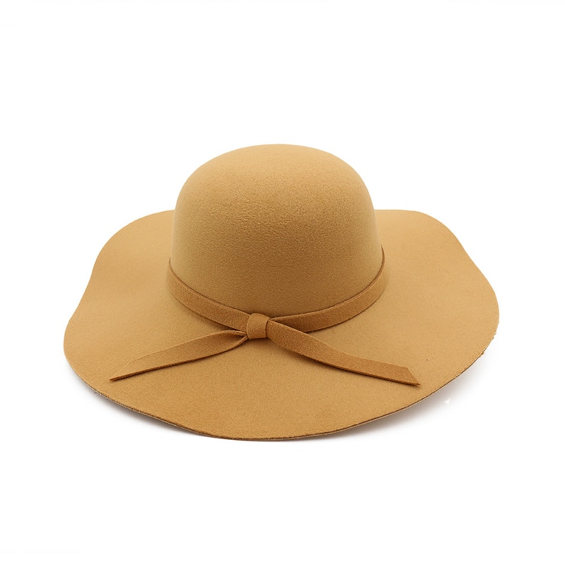 Talvihatut naisille ämpäri korkki pehmeä vintage leveä lieri villahuopa keilaaja fedora hattu floppy cloche naisten iso hattu kirkon lippis