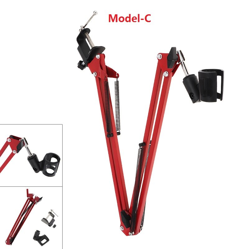 Black NB-35 Microphone Scissor Arm Stand Mic Clip Holder with Desktop Alloy Base Clampfor KTV / Studio Microphone accessories: Model-C