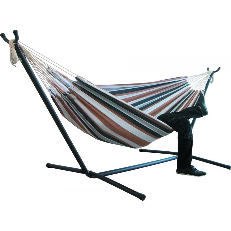 Outdoor Canvas Hammock Furniture Canvas Fabric Spreader Bar Hammock Tent Camping Swing Hanging Two-Person Hammock Chair Bed: without stand3