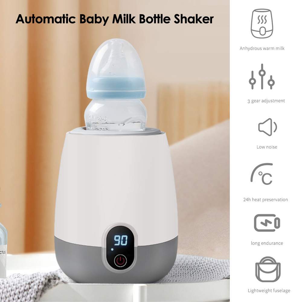 Agitador automático de biberones de leche para bebé, máquina de batidos de biberones de alimentación eléctrica portátil (temporizador de 60s/temporizador de 90s/preservación del calor de 24H)