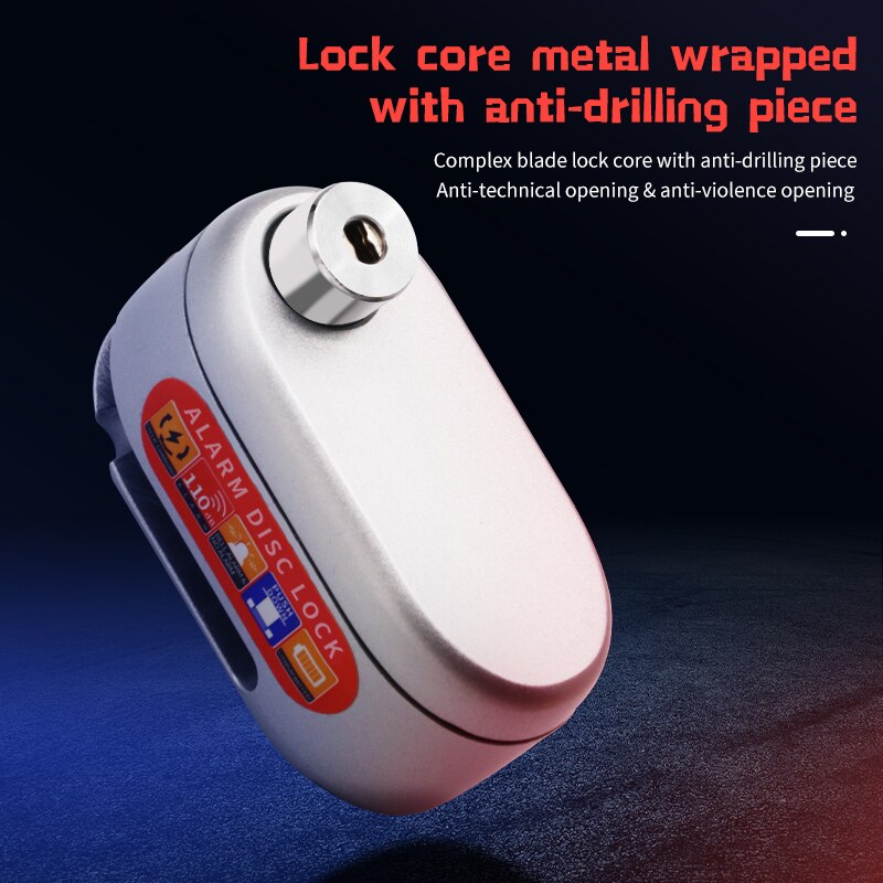 Waterproof Motorbike Accessories Disc Lock Alarm 110db Bike Lock Alarm Disc Anti Theft Disc Brake Lock Alarm