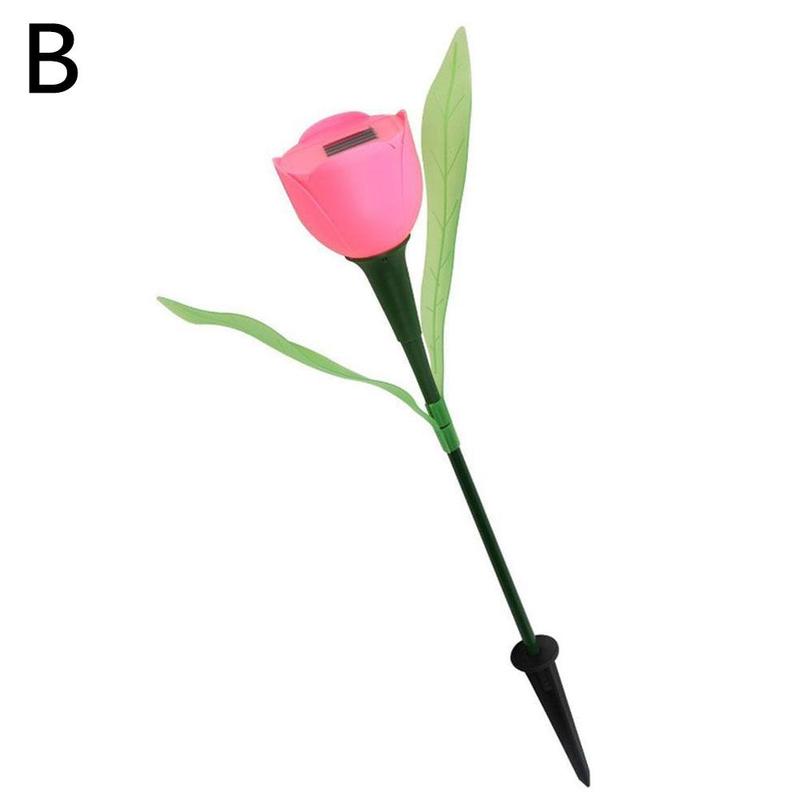 Led Solar Simulation Tulip Floral Light Home Decorative Lawn Waterproof Decor Tulip Garden Landscape Lights Light Lamp Flow I8r2: B