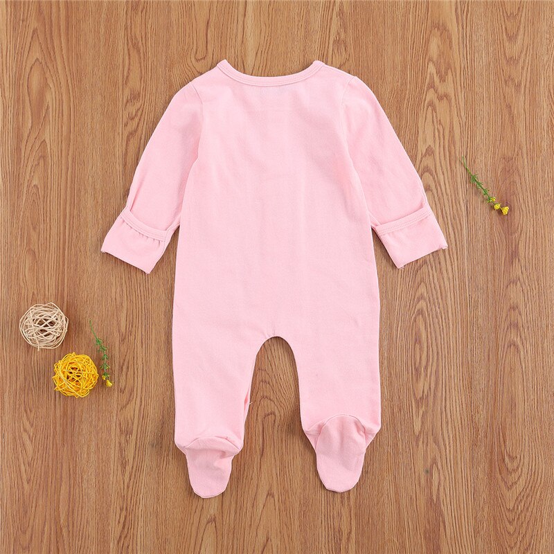 Peuter Meisje Kleding Baby Effen Kleur Lange Mouwen Footies Pak Baby Meisje Jongen Kleding Lange Mouw Footies
