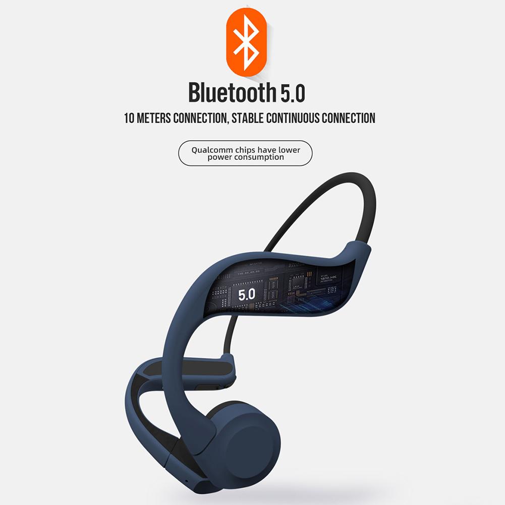 X9 Bone Conduction Waterproof Bone Earphones with Mic Bluetooth Headphones Built-in 8GB Memory Headphones for Sports Riding