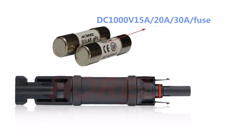 Soporte de fusible , protección de fusibles de conector MC4, 1000 VDC macho a FEMP PV diodo Solar fotovoltaico a prueba de agua 15A/20A/30A