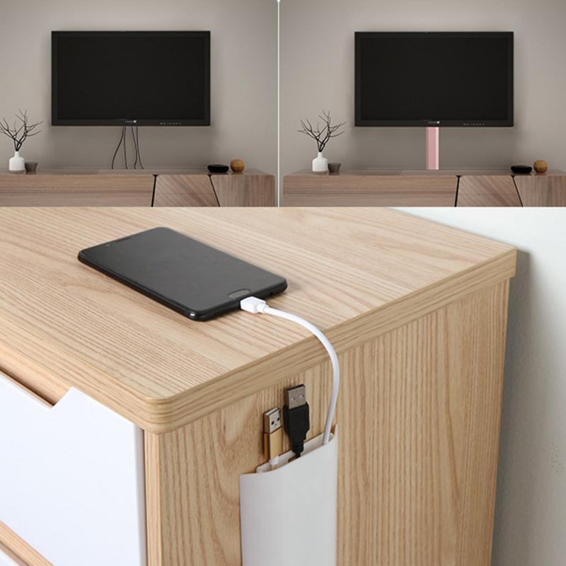 Caja organizadora de cables para hogar y oficina, 1 unidad, soporte para cables, línea de datos, TV, caja fija para auriculares/ordenador, Cable de TV, cubierta de Cable
