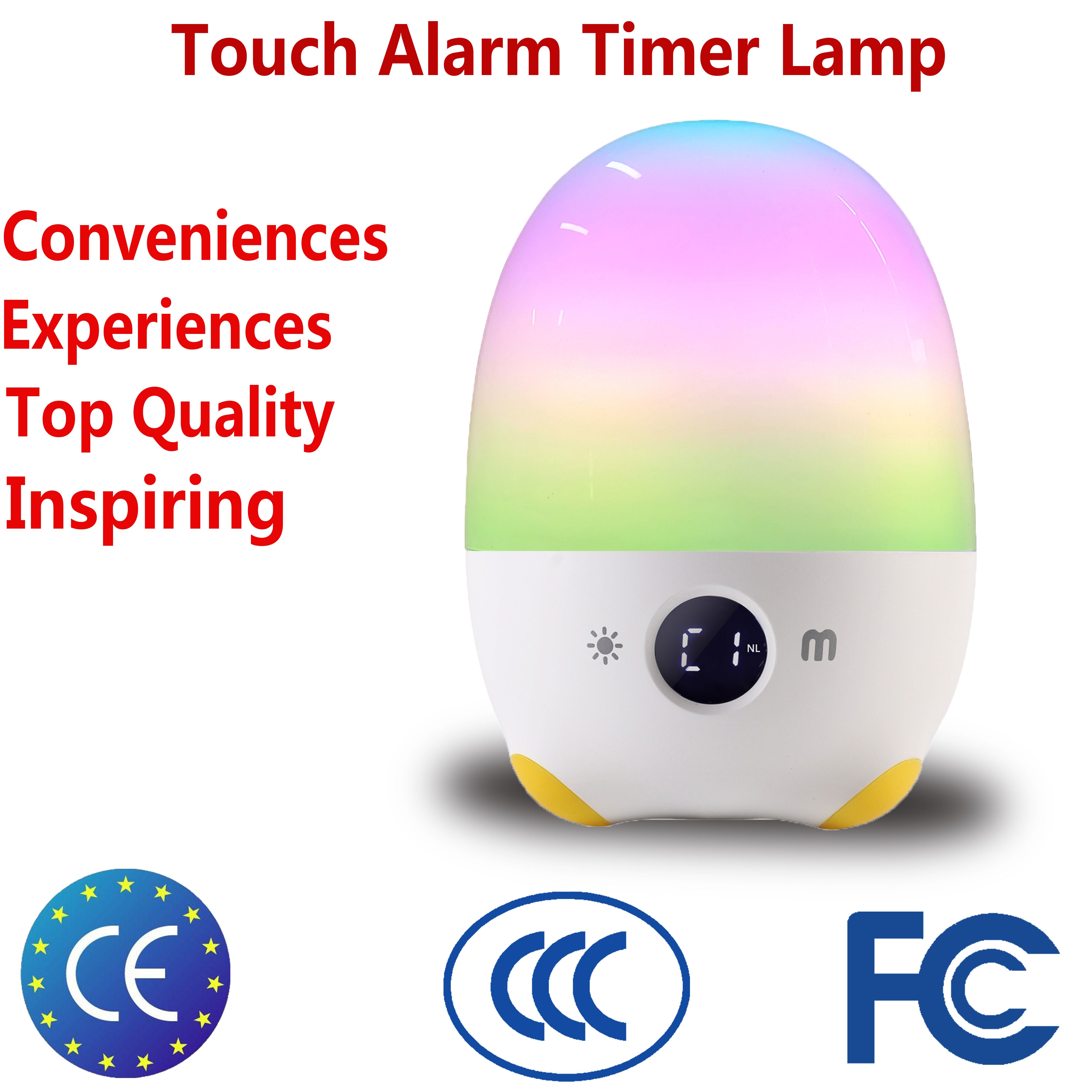 Oplaadbare Alarm Timer Met Kleur Veranderende, Borstvoeding Lamp, Nachtlampje Voor Kinderen, Baby Nursery Lamp, touch Control, Ce Fcc