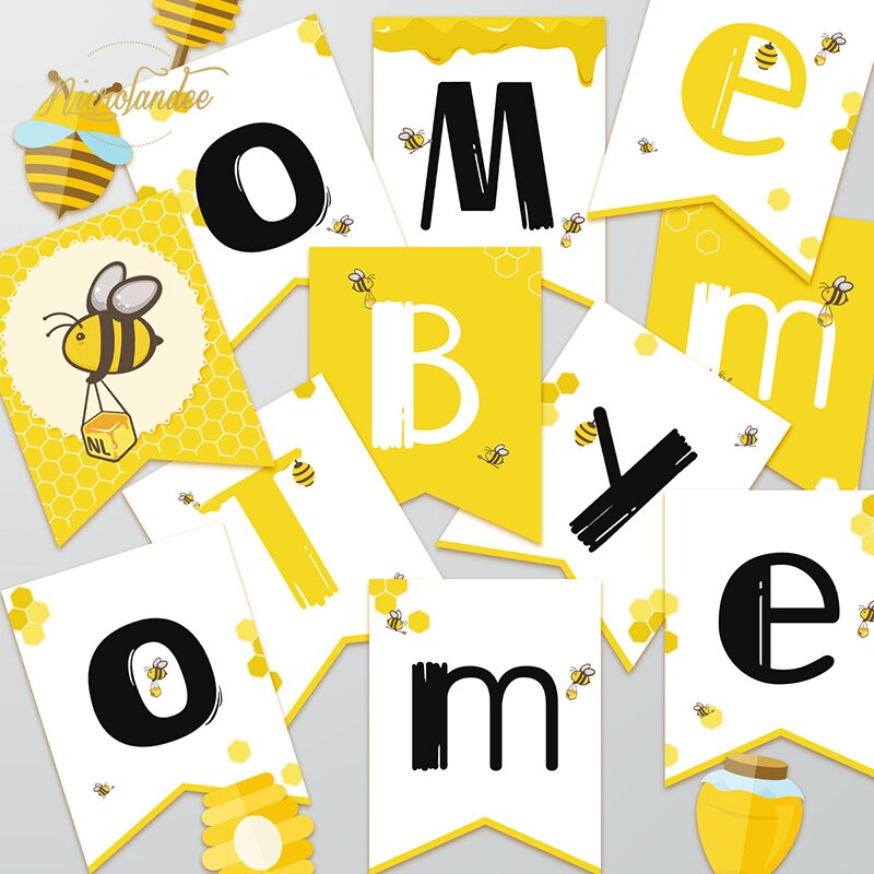 Nicrolandee mommy to bee papieren banner slinger voor hommels geslachtsonthullingsfeestje hommels thema bijenfeest babyshower decoratie