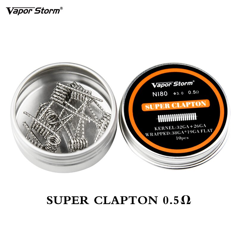 2 boxen NI80 Nichrome Hohe Dichte Außerirdischer V2 Verschmolzen Clapton Vorgefertigte Heizung Spule Elektronische Zigarette Spiralen RDA RTA RDTA Spule: 10x Super Clapton