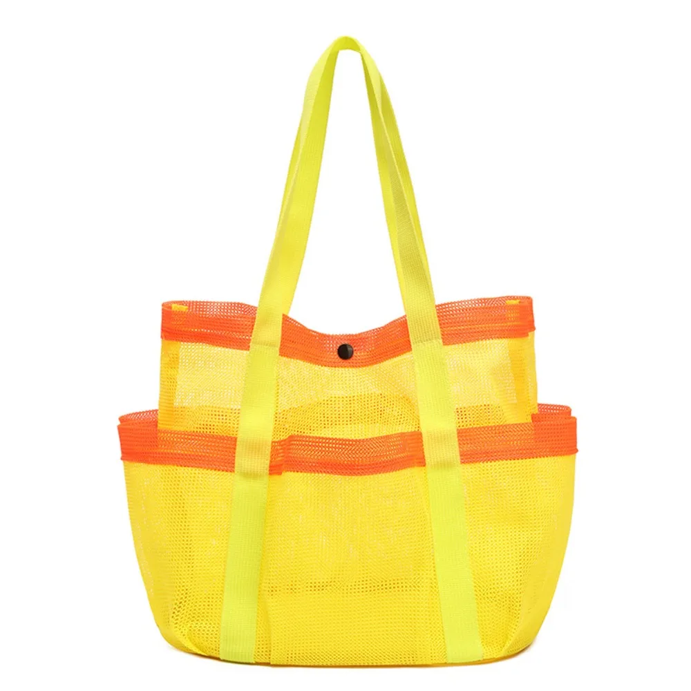 Portable Beach Tote Bag Breathable Foldable Toiletry Bag Durable Large Capacity Quick Dry Swimming Handbag: Pink