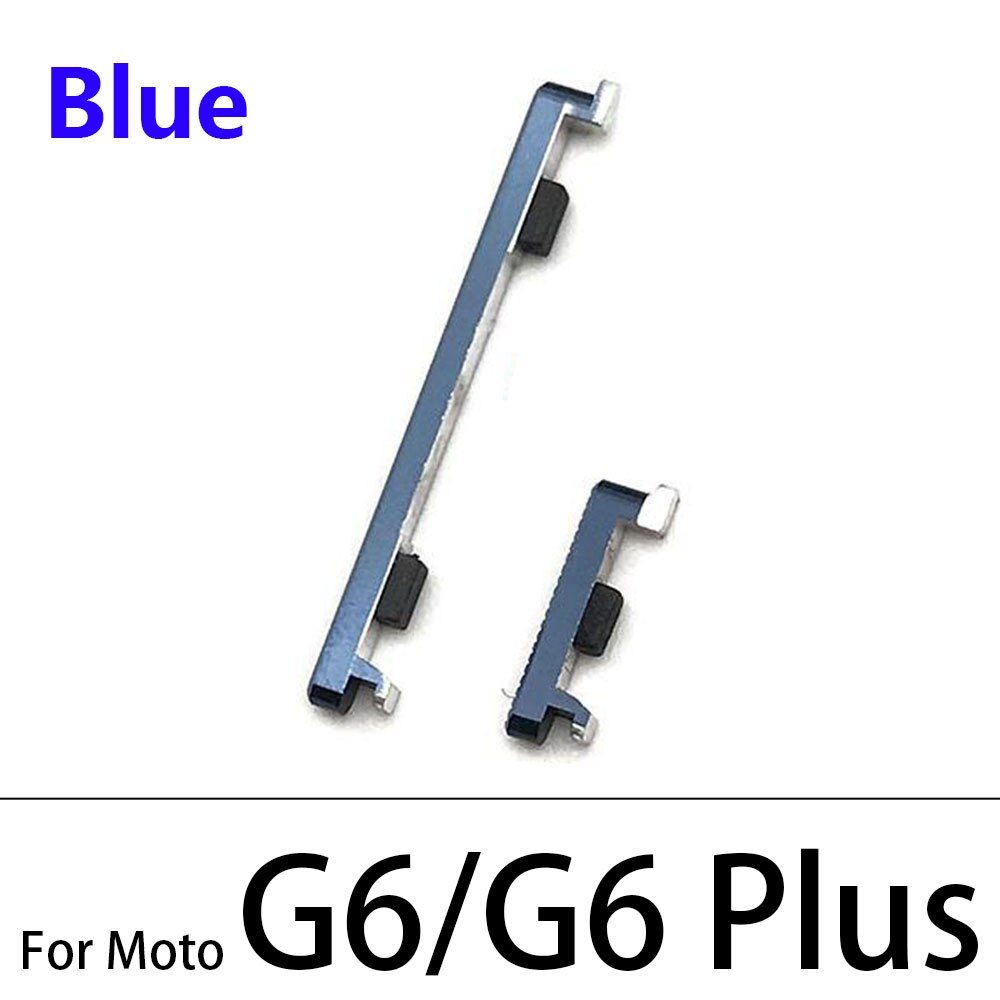 10Pcs/Lot, For Moto G9 G7 Power G8 Plus Play / G8 Power Lite Power Button ON OFF Volume Up Down Side Button Key: G6 Plus Blue