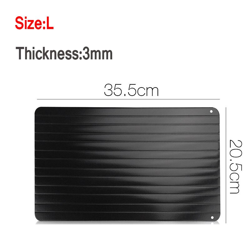 Fast Defrosting Tray Meat Defrosting Mat Pad Rapid Natural Thawing Plate No Heating Defrost Trays Frozen Meat Chicken Non-stick: L-3MM