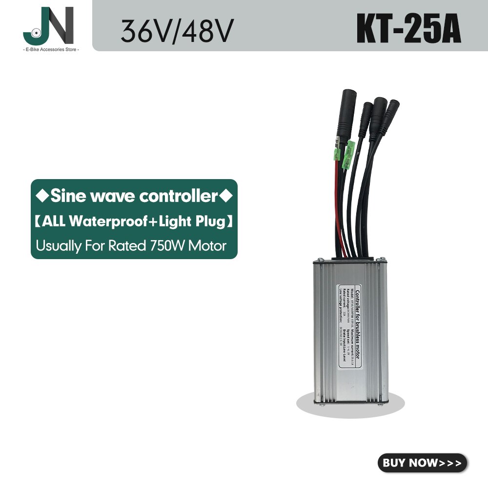 KT Ebike Controller 36V48V 250W-1000W Julet wodoodporna wtyczka 15A/17A/22A/25A/30A do zestawu do konwersji silnika elektrycznego roweru: 25A Sinewave WP