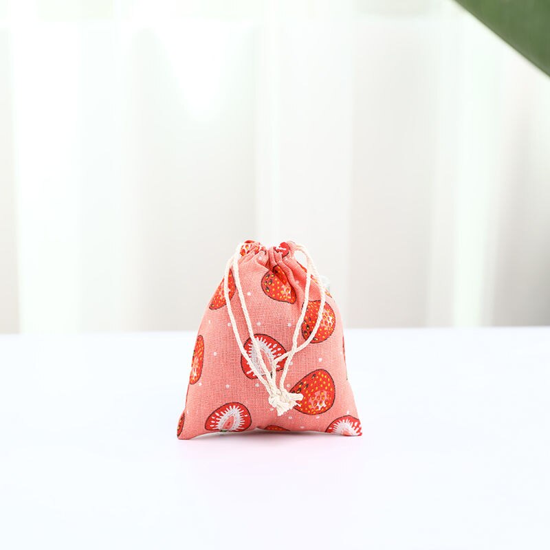Koord Tassen Mooie Vruchten Gedrukt Harajuku Eenvoudige Canvas Kleurrijke Pouches Mode Vrije Tijd Vrouwelijke Tas: 1strawberry
