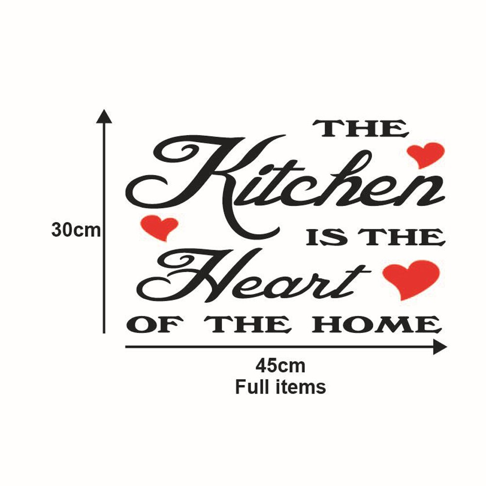 De Keuken Is Het Hart Van Het Huis Muursticker Verwijderbare Diy Brief Sticker Vinyl Muurstickers Keuken Accessoires Kamer decor