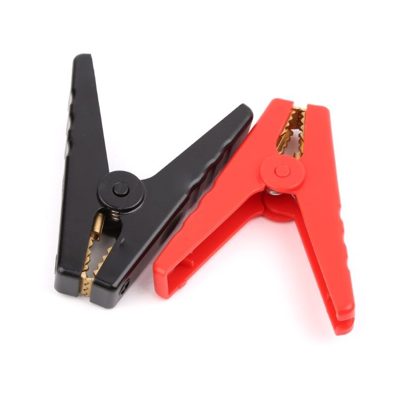 2pcs Copper Insulated Alligator Clips Red Black Testing Clamps For Car Battery Clip Power Test Cables