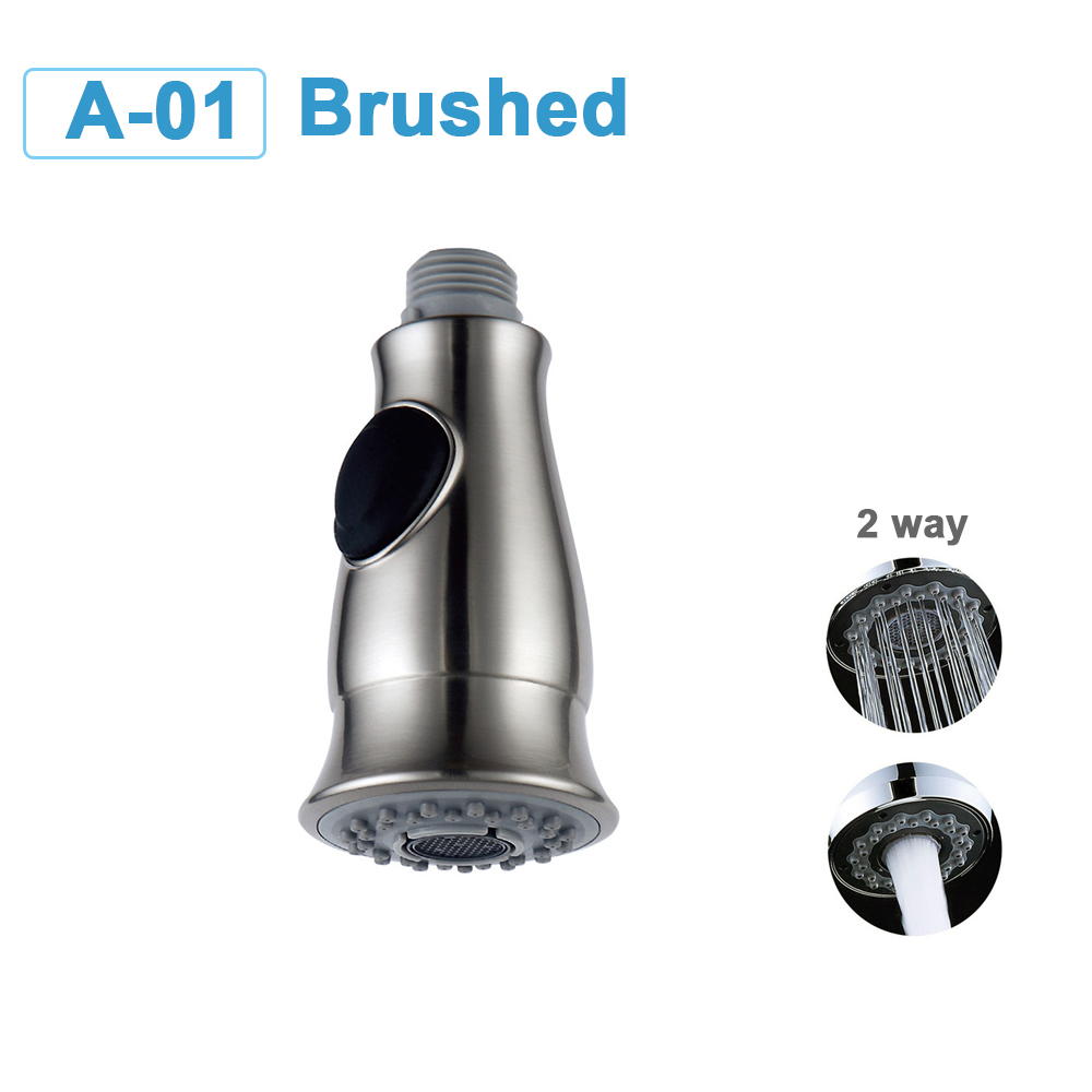 G1/2 Kitchen Faucet Head Pull Out Shower Nozzle Sprayer Bathroom Sink Tap Replacement Accessory Black Silver Golden Head Aerator: WHITE