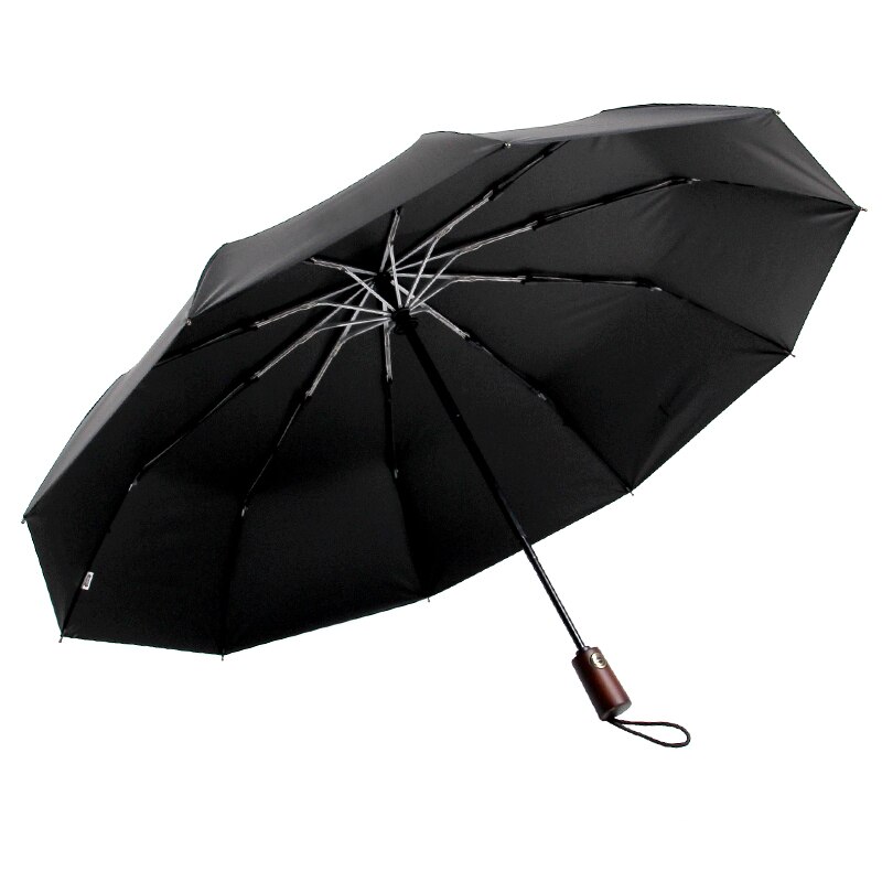 Parachase Automatische Regenschirm Männer Business 10 Rippen Holz Griff Golf Sonnenschirme Winddicht Anti UV Sonnenschirm Feine Regenschirm UPF50 +