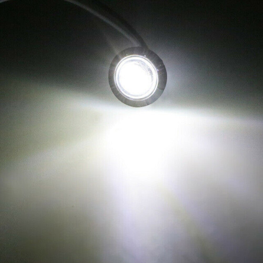 Lastbil blinkers 4 st 12v rund led lampa bil auto vit inbyggd