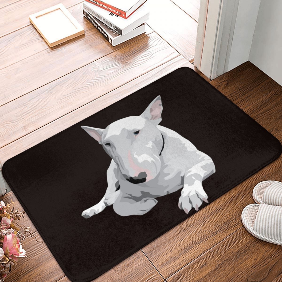 Engels Bull Terrier Bad Deur Vloer Mat Anti-Slip Tapijt Tapijt Entree Woonkamer Thuis Keuken Duurzaam Pluis Badkamer veranda Hond: 24x16 in - 60x40 cm