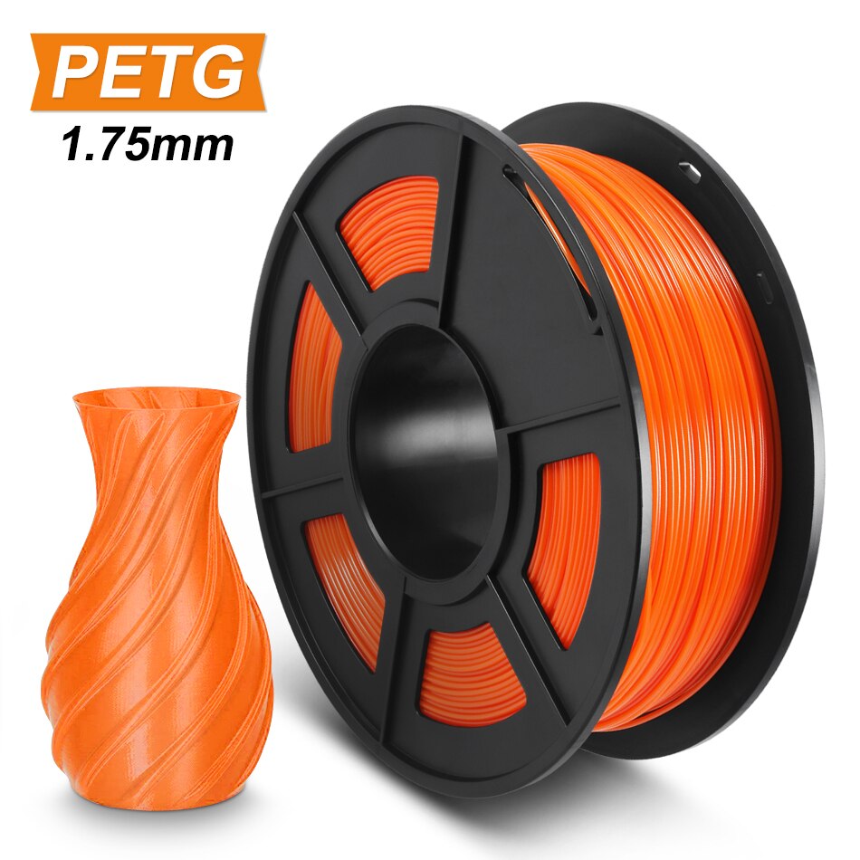 SUNLU 1.75mm PETG Orange 3D Printer Filament Dimensional Accuracy +/- 0.02mm 2.2 LBS (1KG) Spool 1.75 mm PLA 3D Filament: PETG-ORANGE