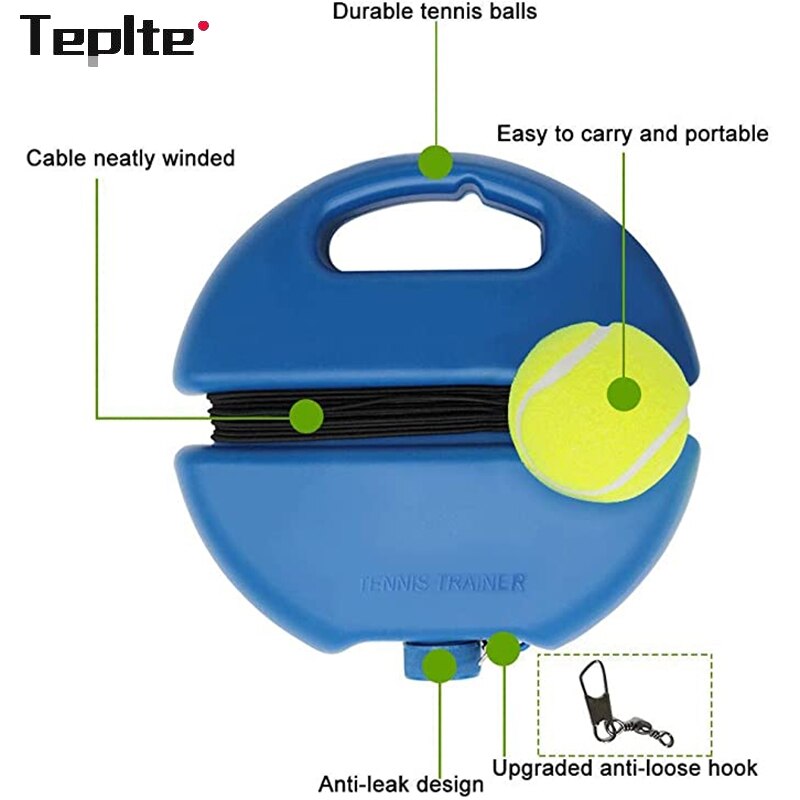 Juego de entrenamiento de tenis individual, Base de servicio con herramienta de pelota, práctica de tenis, deportes, pelota de rebote autodidáctica