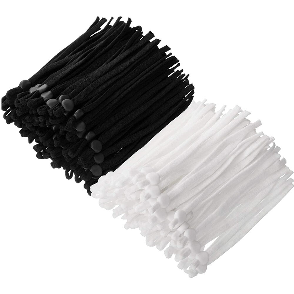 100 Pcs Sewing Elastic Band Cord with Adjustable Buckle Stretchy Mask Earloop Lanyard Earmuff Rope for DIY Making Supplies YJ354
