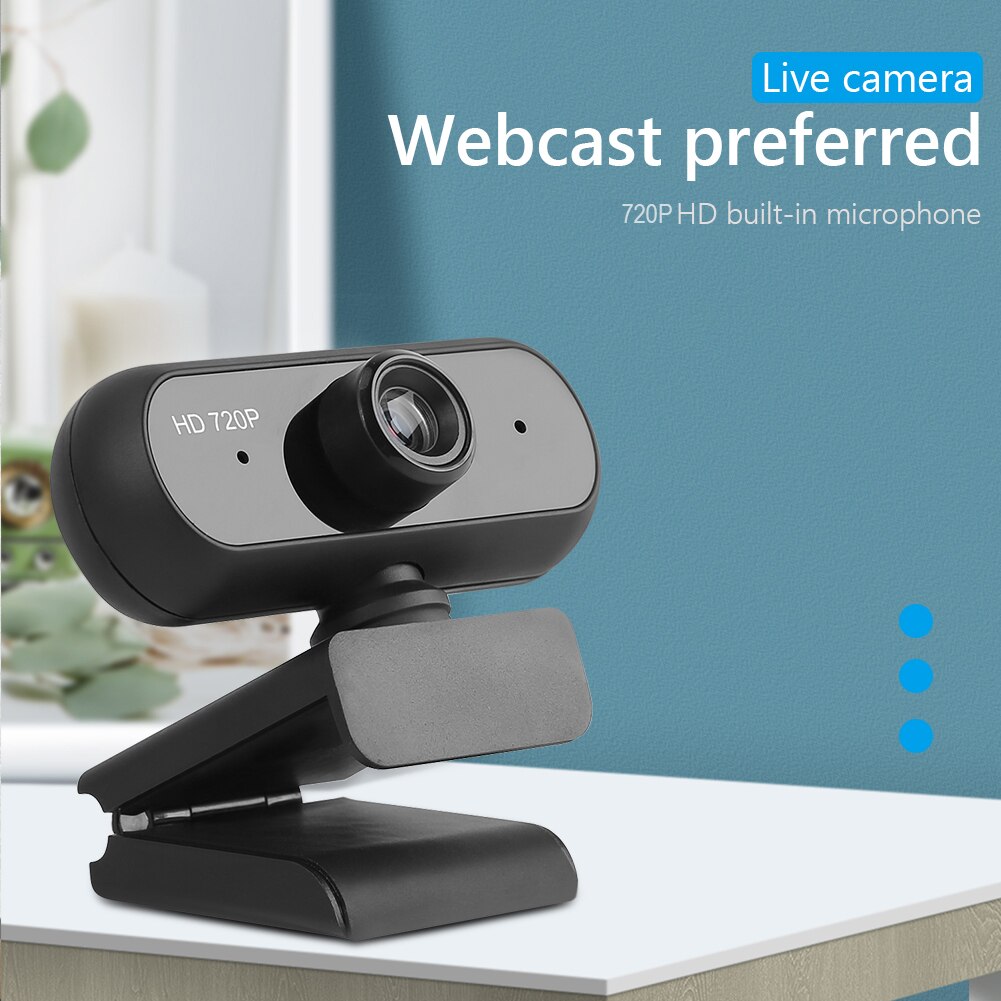 720P HD Web Camera with Microphone USB Driver Free Webcam for iMac Win 10 8 7 Digital USB Video Recorder Home Office