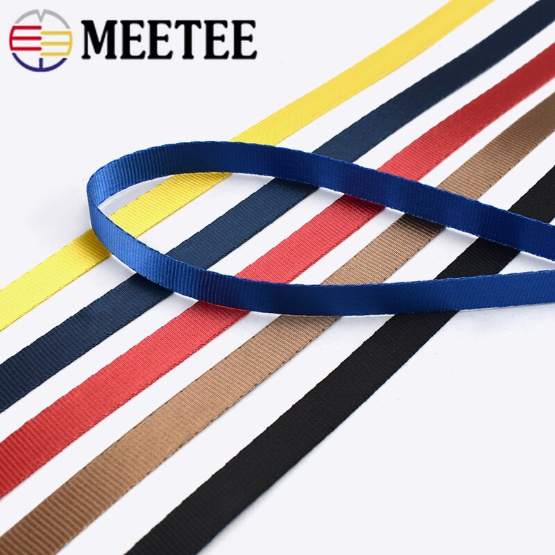 45meter Meetee 10mm Bunte Nylon Gurtband Band Straps Bias Band für Handgemachte Arbeit Karten Strap Kleidung Nähen Zubehör