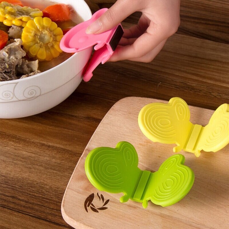 1 Pcs Butterfly Shaped Silicone Anti Scald Devices Butterfly Microwave Oven Mitts Anti Scald Clip Device Kitchen Tools
