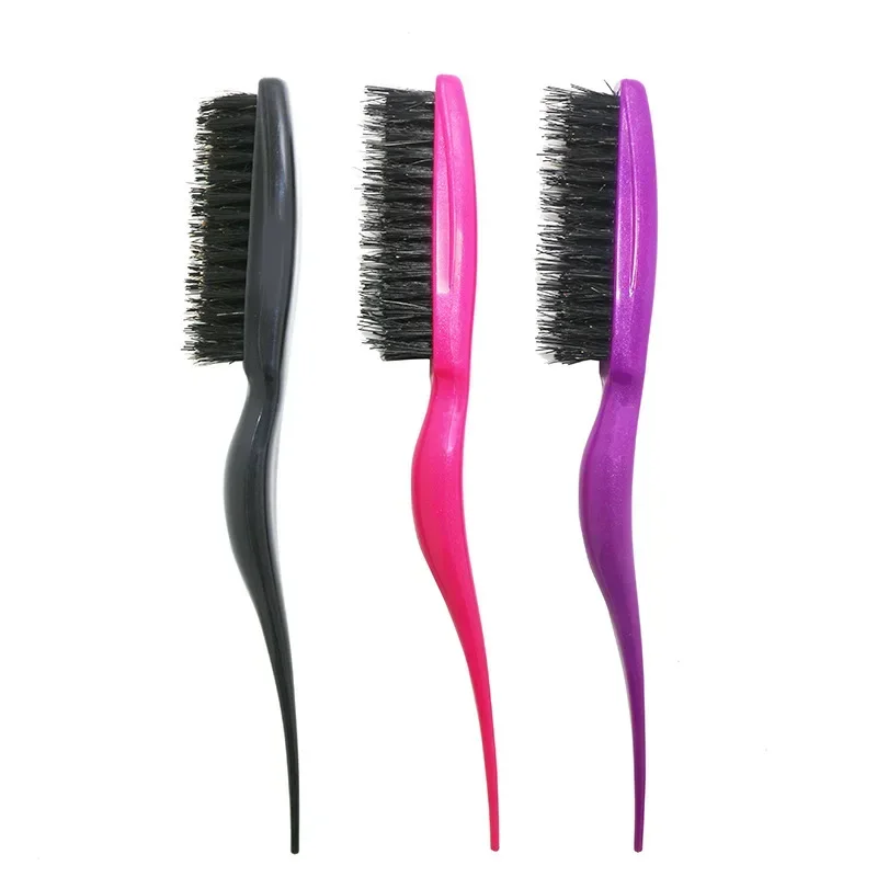 Salon Teasing Back Hair DIY Brushes Boar Bristle Wood Slim Line Comb Hairbrush Extension Hairdressing Styling Tools