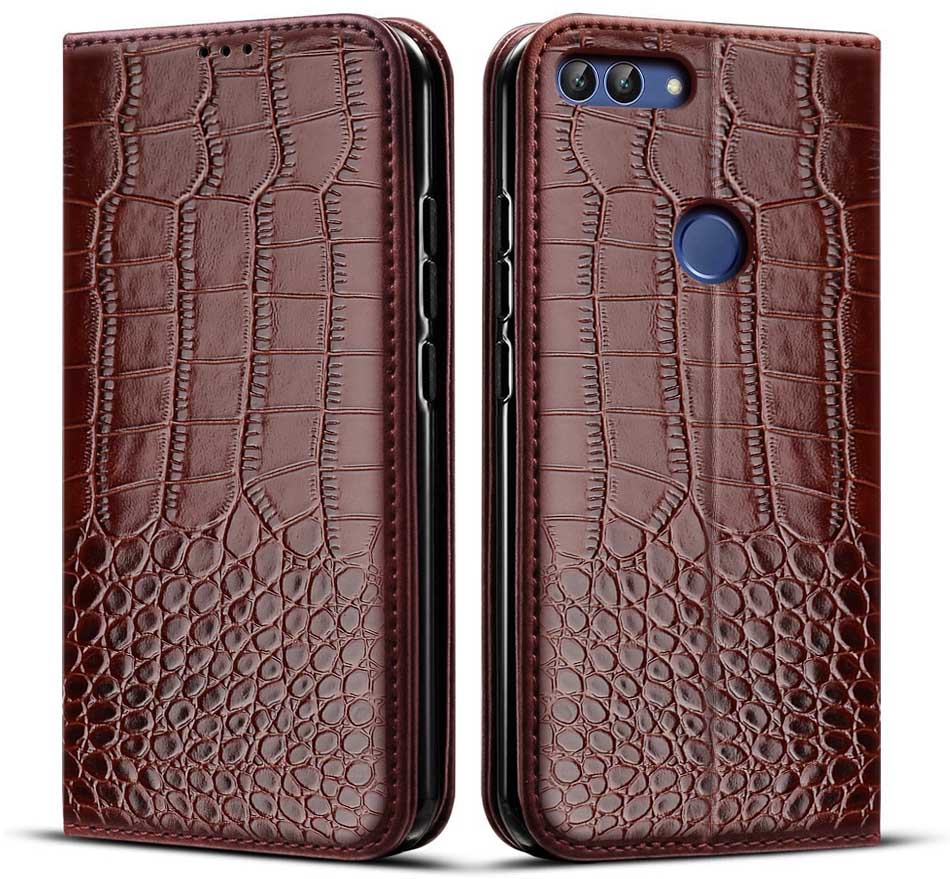 Luxe Retro Case Voor Huawei P Smart Case Flip Leather Cover Voor Funda Huawei P Smart Case Cover FIG-LX1 psmart Telefoon Coque: Style 1 Brown