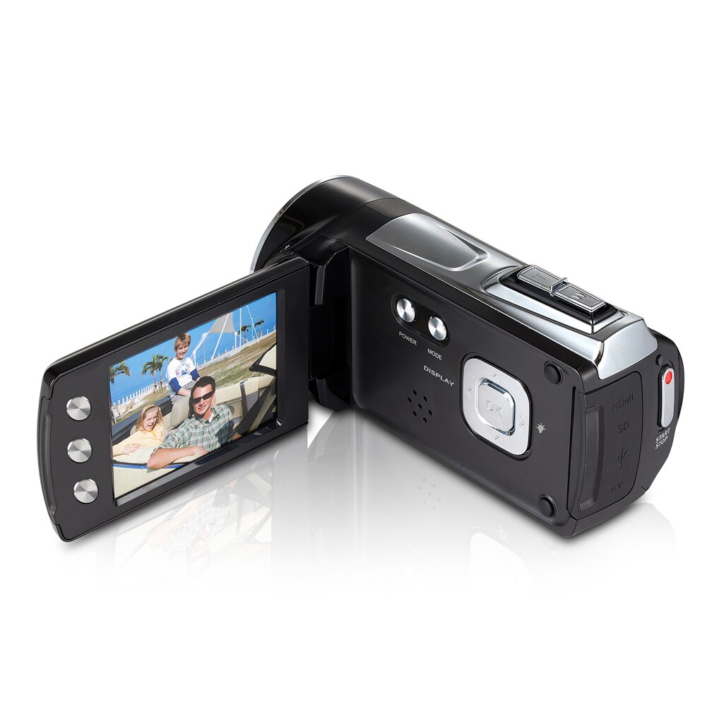 Completo hd 1080p câmera de vídeo casa 2.7 Polegada zoom da tela lcd 8x 270 graus rotação profissional digital filmadora gravador portátil