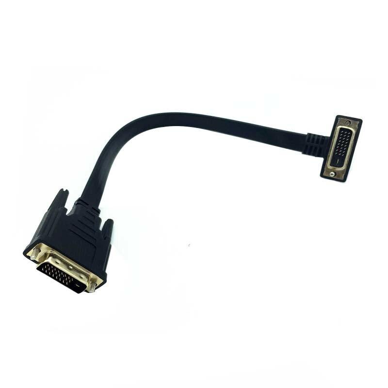Flat Slim Ultra Speed DVI-D Dual Link 24 + 1 Male Naar Male Video Kabel Adapter-Vergulde