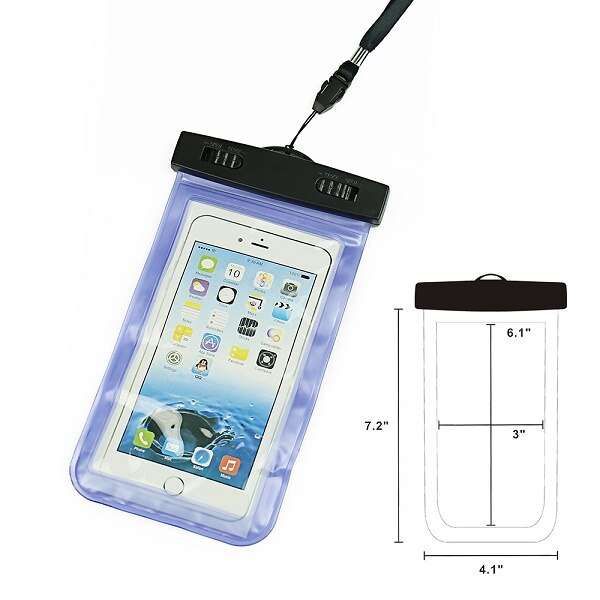 1 stuk 5.5 inch Mobiele Telefoon Pouch Waterdichte Tas Onderwater Dry Case Cover Voor Kano Kayak Rafting Kamp Zwemmen Drifting: blauwe kleur