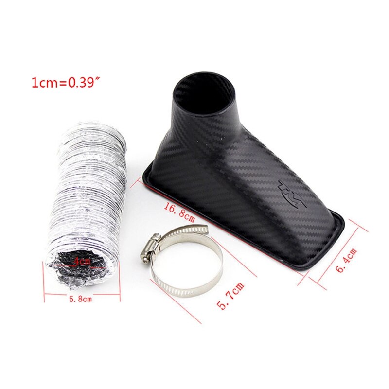 Car Universal Air Intake Bell Mouth Front Bumper Carbon Fiber Duct Modified Naturally Aspirated Turbine Big Outlet