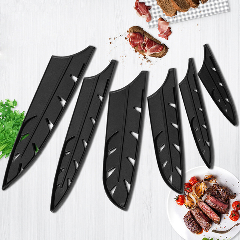 1PC Kitchen Knife Sheath BPA-Free Knife Cover  Edge Guards 5-8 Inch Non-BPA Stainless Steel Blade Black Guards Case