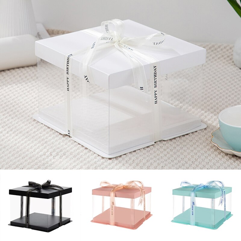 Luxe Transparante Cake Dozen Gebak Extra Grote Verpakking Meerdere Kleur Bakkerij Verjaardag Bruiloft Cake Inpakpapier