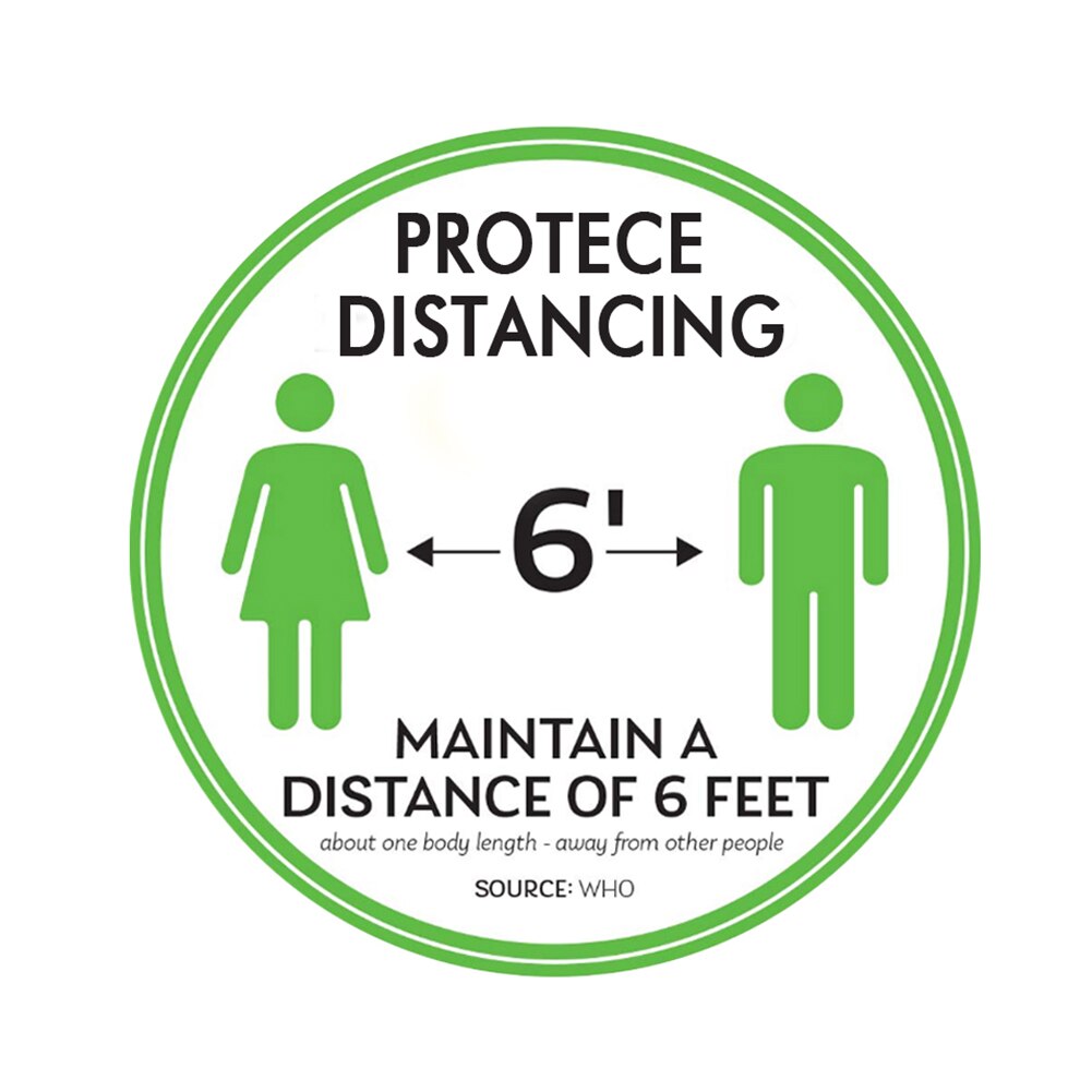 Social Distancing Floor Sticker Indoor Outdoor Ground Sticker Safety Floor Decal Sign for Crowd Control Guidance: green