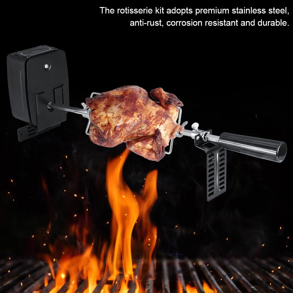 Parrilla de barbacoa automática, asador eléctrico de Metal con Motor para barbacoa, asador de carbón, pollo y cerdo, herramientas de cocina de acampada