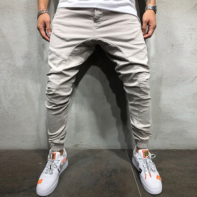 Männer Jogginghose Hüfte hüpfen Seite Reißverschluss Volle Länge Hosen männer gewebte Stoff Hose Strahl Fuß Hosen