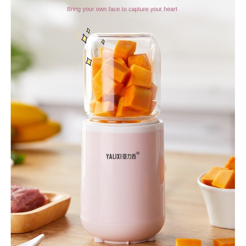 Baby food machine multi-functional integrated veges blender household small kids puree juicer portable grinder pink