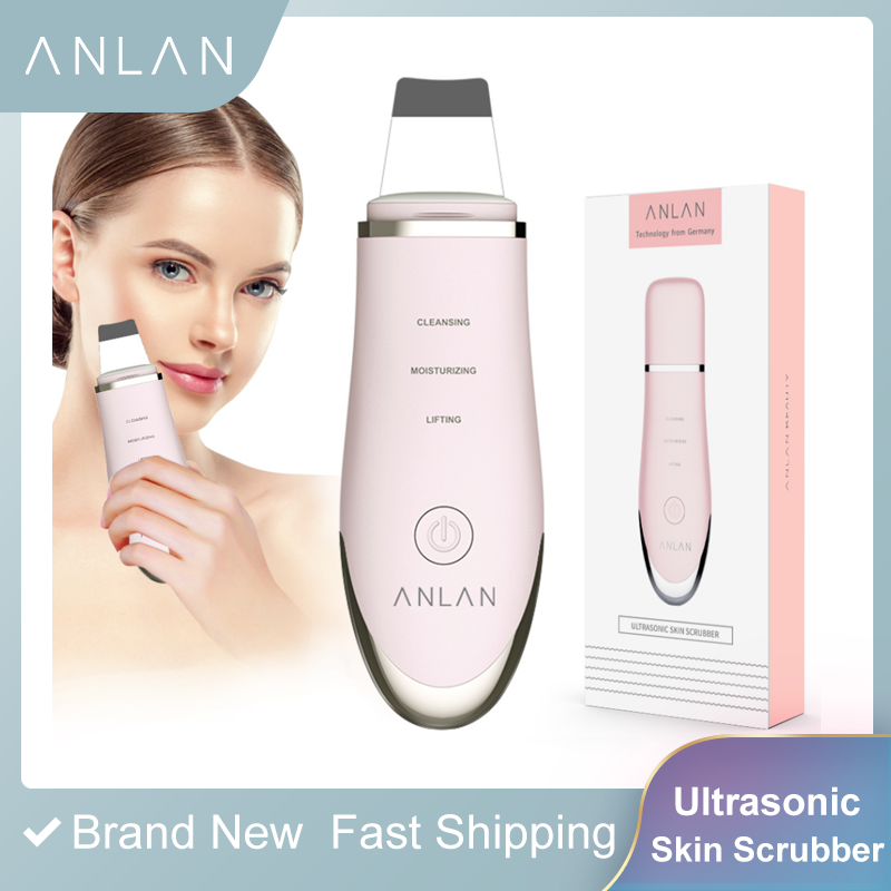 Anlan Ultrasone Skin Cleaner Gezicht Scrubber Vibrator Ion Facial Pore Cleaner Tool Ems Vibratie Massage Peeling Kawitacyjny
