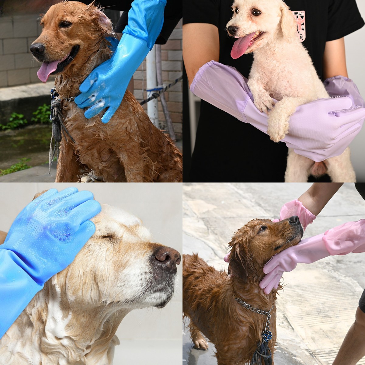 Guantes de limpieza para el cuidado de mascotas, guante de baño para perros y gatos, champú indirecto, depurador de Gel, guante de silicona suave y limpio, protección de la piel de las manos