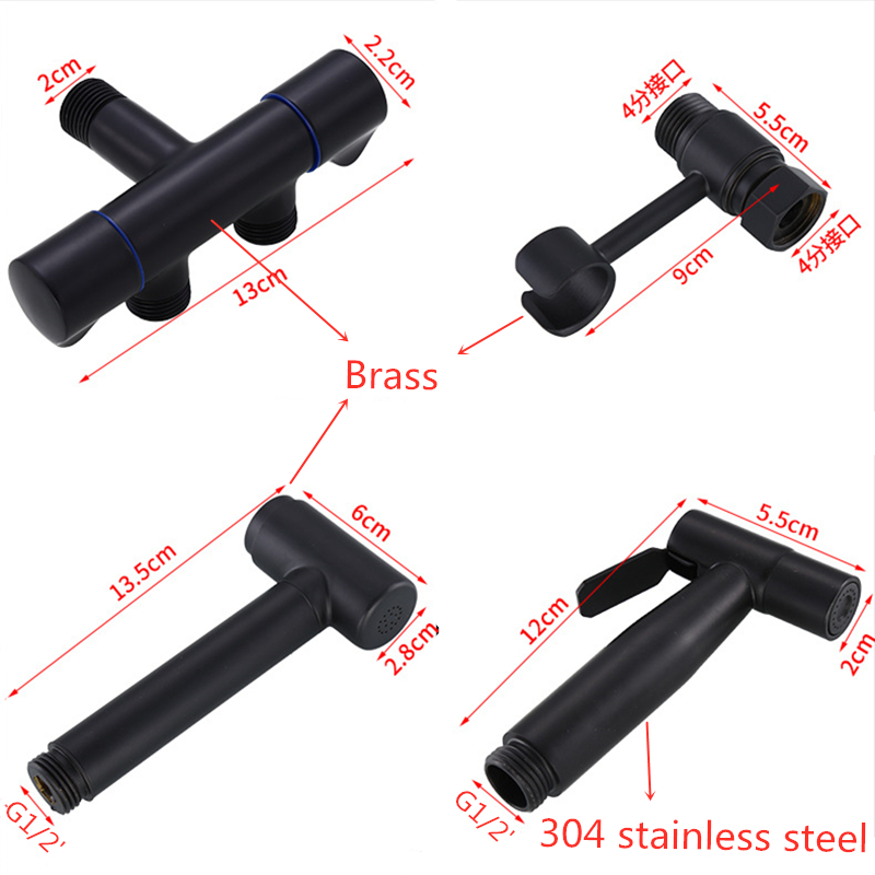 Lacquered Black Bathtub Faucets Wall Mounted with Handheld Shower Bathtub Faucet Bathroom Mixer Taps Bath
