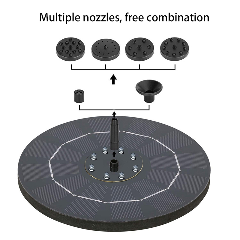 Solar Fontein Pomp Met Led-verlichting, Ingebouwde 2000Mah Batterij, Drijvende Water Fontein Voor Outdoor, tuin En Vijver